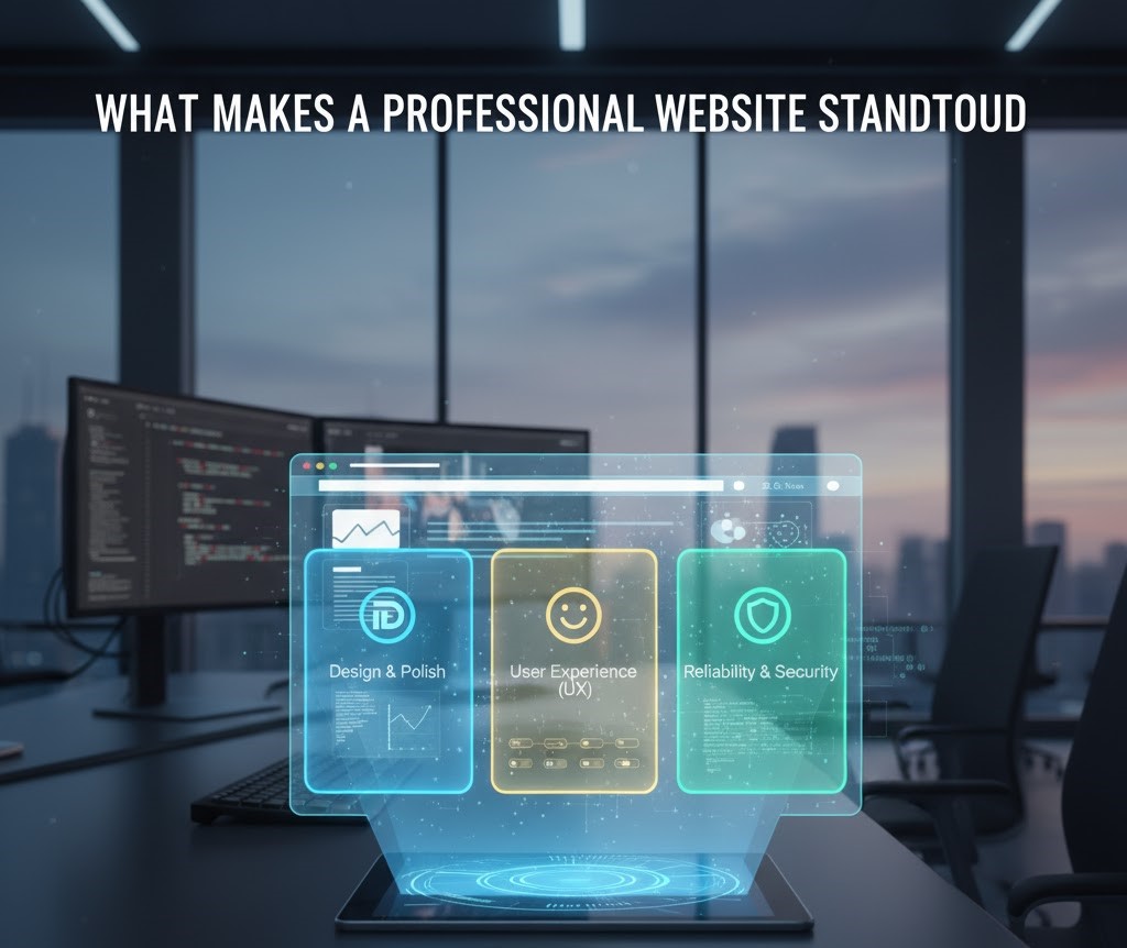Featured image for blog post titled: What makes a professional website standout